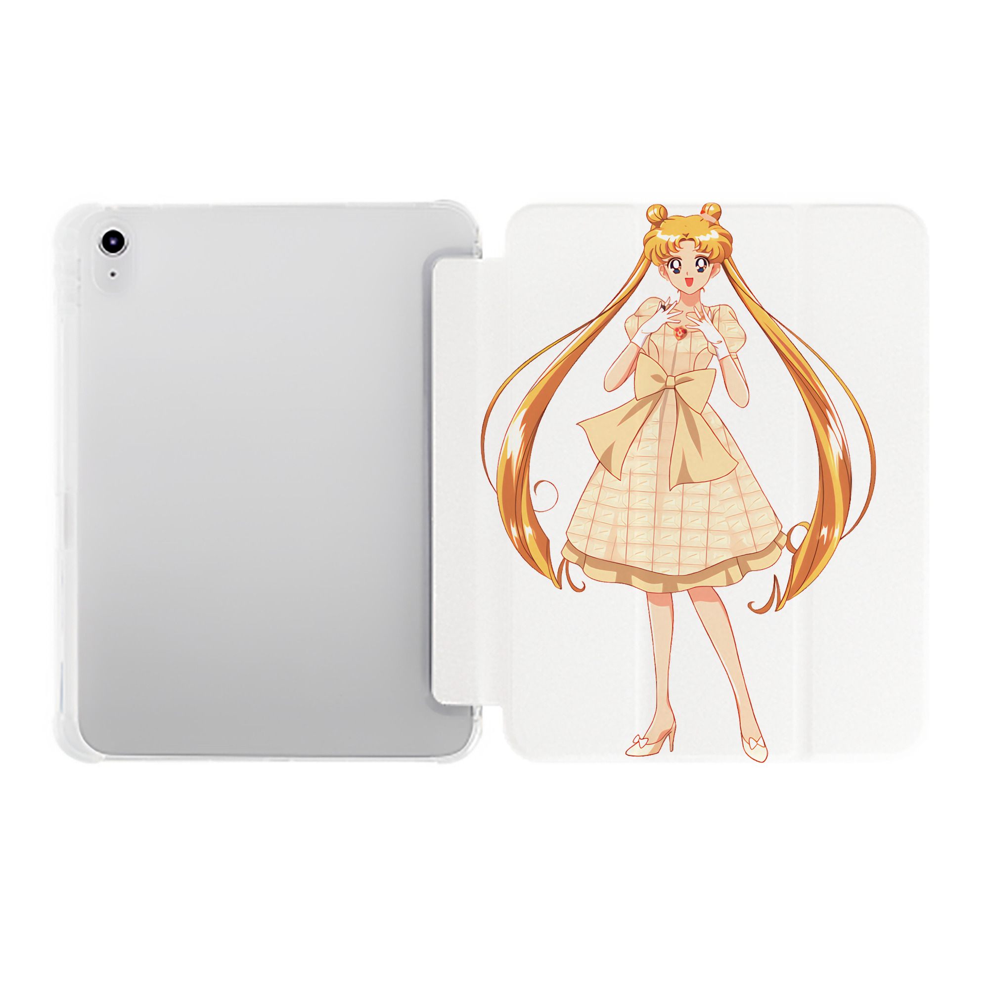 （画像用） 美少女戦士セーラームーン 愛野 美奈子 あいの みなこ Sailor Moon Aino Minako IPad ケース ペン収納付き 三つ折りスタンド PUレザー×シリコン 対応機種9.5/10.5/10.9インチ